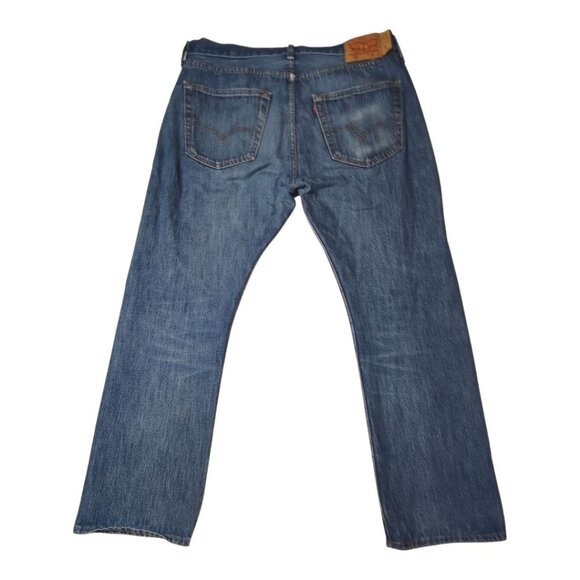 Levis 501 Original Fit Button-Fly Jeans Mens W36 L30 90s Medium Wash Denim - Picture 3 of 12